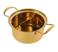 BESTonZON Olla De Acero Inoxidable Para Shabu-Shabu Hotpot Con Dos Compartimentos Olla De Cocina Multifunción Para Sopa Y Ramen Fácil De Limpiar 6.61 X 5.31 X 3.34 in