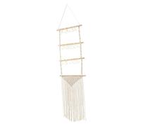 BESTonZON Organizador de Diademas y Horquillas de Cabello de Macramé para Niñas Adorno de Pared con Ganchos Soporte Decorativo para Accesorios de Cabello