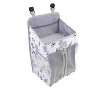 BESTonZON Organizador de Pañales Colgante para Cunas Ñiño, Diseño Animales del Zoológico, Múltiples Compartimentos, Material Suave No Irritante, Almacenamiento para Guardería y Viaje, Bolsa