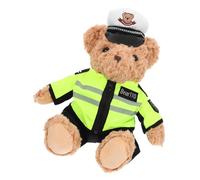 BESTonZON Oso de Peluche Suave y Resistente con Uniforme y Gorra Muñeco Interactivo para Educación Vial Regalo para Bebés Juguete Blando y Duradero