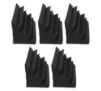 BESTonZON Paneles Absorbentes Acústicos de Espuma de Poliuretano Negro 5piezas para Insonorización Interior y Mejora de Seguridad en Paredes y Esquinas