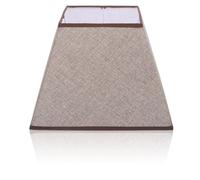 BESTonZON Pantalla de Lámpara de Lino Cuadrada E27 para Mesa y Pie | Tejido y Metal, Color Café, Reduce Deslumbramiento, para Dormitorio, Hotelería y Renovación de Luminarias
