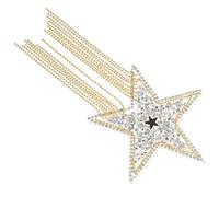 BESTonZON Parche Termoadhesivo de Estrella Apliques de Gemas de Imitación y Cadena de Cuentas Dorada y Plateada Parche para Ropa DIY Sombreros y Accesorios de Moda