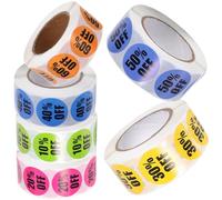 BESTonZON Pegatinas Adhesivas Redondas de 1 Pulgada para Tiendas Minoristas y Supermercados 6 Rollos 500 Etiquetas por Rollo Papel Estucado Resistente Etiquetas de Precio Fáciles de