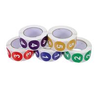 BESTonZON Pegatinas Autoadhesivas Redondas de Números 1 al 5 5 Rollos 2500 Etiquetas Pequeñas para Organización Inventario Manualidades Infantiles y Uso Refrigeradores