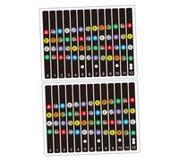BESTonZON Pegatinas De Escala Para Guitarra 4 Piezas 2 Juegos Pvc Para Principiantes Calcomanías Prácticas Enseñanza Accesorios Para Guitarra Eléctrica