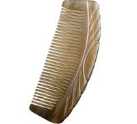 BESTonZON Peine Masajeador del Cuero Cabelludo de Cuerno de Buey Ox Antiestático, Herramienta Portátil para Masaje Gua Sha y Cuidado del Cabello Seco