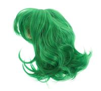 BESTonZON Peluca Corta Ondulada Verde para Niñas Bufanda Creativa, Peluca de Cosplay Divertida para Disfraces y Fiestas de Cumpleaños, Set