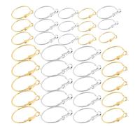 BESTonZON Pendientes de Aro Abiertos Cierre de Camarón 64 Piezas 4 Tamaños 20 25 30 40 MM Metal Dorado y Blanco K Accesorios para Bisutería DIY y Creación de Pendientes para Mujer