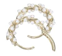 BESTonZON Pendientes de Aro de Perla Irregulares Dorados, Pendientes de Mujer Diseño de Enredadera, Aros Pequeños Elegantes para Uso Diario y Ocasiones Obsequios
