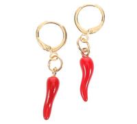 BESTonZON Pendientes de Aro Pequeños con Forma de Rojo Diseño Original Italiano Pendientes Colgantes para Mujer Accesorios de Moda Versátiles para Uso Diario y Ocasiones Casuales