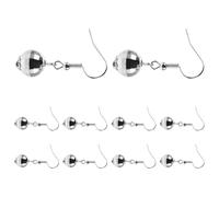 BESTonZON Pendientes de Bola de Discoteca Plateados Cortos 5 Pares Estilo Punk Años 70 para Mujer Bisutería Colgante Ligera para Fiestas y Baile Accesorios de Moda Brillantes