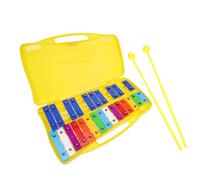 BESTonZON Piano De Juguete De 25 Notas Instrumento De Percusión De Metal y Plástico Xilófono Educativo Para Niños Juguete Musical Portátil Con Maletín Amarillo