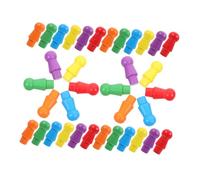 BESTonZON Piezas De Ajedrez De Madera Pequeñas para Niños, 60 Piezas Multicolor, Accesorio De Juego Portátil, Entretenimiento para Escuela, Hogar y Viajes