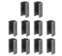 BESTonZON Pinzas de Hierro para Azada Pequeña 10 Piezas, Accesorios de Fijación para Mango de Herramienta de Jardinería, Clips Resistentes para Reforzar Cabeza de Azada en Tareas de Jardín