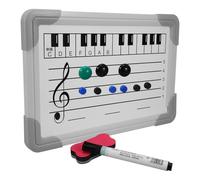 BESTonZON Pizarra Blanca Magnética para Estudiantes 20X30 CM Doble Cara Pentagrama de Clave de Sol y Clave de Fa Borrable Seco Herramienta Didáctica para Enseñanza Musical y Aprendizaje