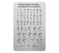 BESTonZON Placa Base Braille Juegos Braille Tablero de Madera del Alfabeto Braille Productos para Personas con discapacidad Visual Herramientas de enseñanza Braille Acero Inoxidable Silver