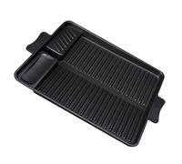 BESTonZON Placa de Barbacoa Antiadherente Rectangular para Exterior Bandeja de Ligera y Resistente para Asar Carne Herramienta de Parrilla Fácil de Limpiar Compatible con Cocina Gas