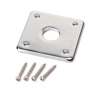 BESTonZON Placa de Jack Cuadrada Cromada para Guitarra Eléctrico con Tornillos Placa de Metal Resistente para Conector de Salida de Jack Accesorio de Repuesto para Instrumentos Eléctricos