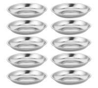 BESTonZON Placas de Montaje para Pellets de Humo de Acero Inoxidable 8 CM Bandejas para Efectos Obsequios de Fotografía 10 Piezas Resistentes al Calor Apilables y Fáciles de Limpiar