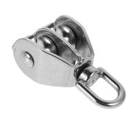 BESTonZON Polea De Acero Inoxidable Doble M15 para Levantar y Tirar Cables, Bloque De Poleas Metalicas Resistente, Herramienta Multiusos para Embarcaciones y Usos Marinos