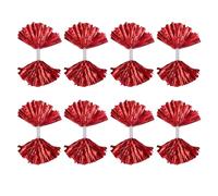 BESTonZON Pompones de Animadora de Plástico Rojo Medio con Mango Ergonómico 8 Piezas para Espíritu de Equipo Accesorios para Animación en Competiciones Deportivas y Eventos Escolares