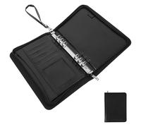 BESTonZON Portafolio de Oficina Cremallera Organizador de Documentos Tamaño A5 Carpeta de Negocios para Hombres 6 Anillas Accesorio Práctico para Almacenamiento y Organización de Papeles