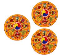 BESTonZON Posavasos 3 Piezas Almohadilla para tazón cojín de cojín almohadilla de cuenco budista estera del cuenco budista estera del cuenco del sonido de buda Vajra Taza