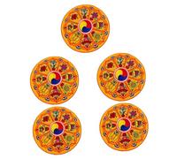 BESTonZON Posavasos Étnicos 5 Piezas Almohadilla Para Tazón Estera Del Cuenco Del Sonido De Buda Bordado Posavasos Cojín Del Cuenco Del Sonido Cojín Cuenco De Oración Taza Paño