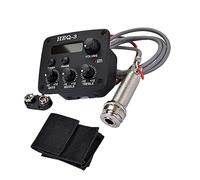 BESTonZON Preamplificador De Guitarra Ecualizador De Bandas Con Metrónomo y Afinador Digital Piezoeléctrico Con Batería