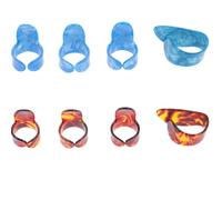 BESTonZON Púas Portátiles de Plástico para Pulgar y Dedo 2 Juegos para Mano Derecha Accesorios para Guitarra Colores Azul Claro y Carey Protección Cómoda para Dedos Interpretación