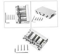 BESTonZON Puente Besquam Cuerdas Estilo Vintage Puente De Metal Con Tornillos y Llave Para Baixo Electrico Plato Plateado