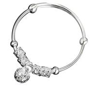 BESTonZON Pulsera De Ñiño Campana Clásica, Brazalete Plateado De Cobre, Diseño Creativo, Para Niñas, Joyería Infantil, Adecuado Para Obsequio y Ocasiones Obsequios