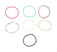 BESTonZON Pulseras De Brazalete Para Mujeres, 7 Piezas Cuentas Sola Capa y Patrones Geométricos, Accesorios Elásticos Para Eventos y Uso Diario
