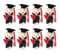 BESTonZON Ramo de Osos de Graduación de 8 Piezas, Adornos DIY, Pequeños Osos de Peluche, Lindos Animales de Peluche, Regalos para Niños, Decoración del Hogar Y El Jardín.