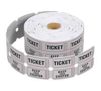 BESTonZON Rollo de Boletos de Rifa Gris 1000 Piezas Papel Recubierto Seguro para Eventos Sorteos y Actividades Boletos para Premios y Rifas Multiusos