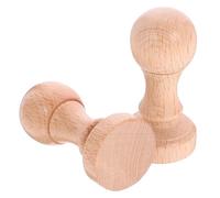 BESTonZON Sellos de Madera Creativos para Manualidades 2 Unidades Redondos de 30 MM Sello Blanco para Álbumes y Agendas Herramienta Práctica para Scrapbooking y Decoración DIY