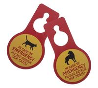 BESTonZON Señales de Emergencia para Mascotas 2 Unidades Letreros Colgantes de PVC Resistentes para Puerta de Dormitorio Advertencia para Perro y Gato Uso Interior y Exterior Señal de