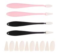 BESTonZON Set de Difuminadores Artísticos para Bocetos 4 Piezas Negro y Rosa Esponjas para Dibujo a Carboncillo 40 Puntas de Repuesto Herramienta Ligera para Estudiantes y Artistas