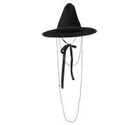 BESTonZON Sombrero de Copa Plana Hanfu Antiguo, Tocado Coreano para Escenario, Sombrero de Estilo histórico con Estructura Firme, para representaciones teatrales y Shows en Vivo, Negro,