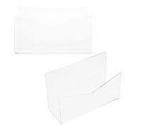 BESTonZON Soporte de Correo de Escritorio Acrílico Transparente 2 Piezas Organizador de Documentos y Sobres para Oficina y Hogar Expositor de Postales y Tarjetas de Felicitación