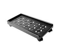 BESTonZON Soporte Móvil para CPU con Poleas y Freno Base para Torre de Ordenador de Plástico Negro con Borde Triple Soporte Portátil para Gabinete de PC para Oficina y Hogar