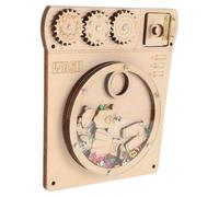 BESTonZON Tablero Montessori Lavadora Infantil Juguete Educativo Madera para Años Rompecabezas Sensorial con Lentejuelas para Desarrollo Motor y Creatividad