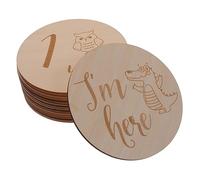 BESTonZON Tarjetas Mensuales Digitales para Bebés Tarjetas de Madera con Diseño de Animales para Logros de Recién Nacido de Meses para Fotos