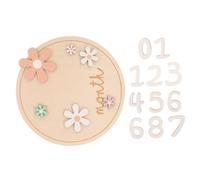 BESTonZON Tarjetas para Bebés Letrero para Anunciar El Nacimiento de Un Bebé de Madera para La Edad del Bebé Accesorio Fotográfico de Género Neutro para La Guardería