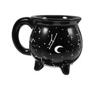 BESTonZON Taza De Cerámica Con Forma De Caldero De Brujas Tazas De Brujas De Cerámica Adorables Tazas Con Temática De Hechicera Taza De Café Con Forma De Caldero Negro De Brujas