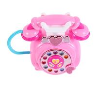 BESTonZON Teléfono de Juguete para Pequeños Rosa Música E Historias Simulación Educativa sin Batería Accesorio de Juego Imaginativo para Desarrollo del Lenguaje y Habilidades Sociales