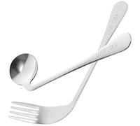 BESTonZON Tenedor En Ángulo Cuchara Utensilios Adaptables Utensilios Para Comer Cubiertos Curvos Utensilios Para El Parkinson Vajilla De Ayuda Para Zurdos Para Adultos Paciente Anciano