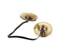 BESTonZON Tocar el Timbre Manual de Latón Campana de Platillo para Yoga y Meditación Accesorio Budista para Templos Religiosos Campana de Platillo de Pequeño