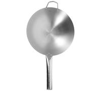 BESTonZON Wok de Acero Inoxidable sin Recubrimiento para Inducción y Vitrocerámica, Sartén Doméstica Mango Largo y Diseño Antideslizante para Cocina Familiar